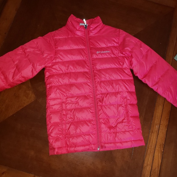columbia pink puffer jacket